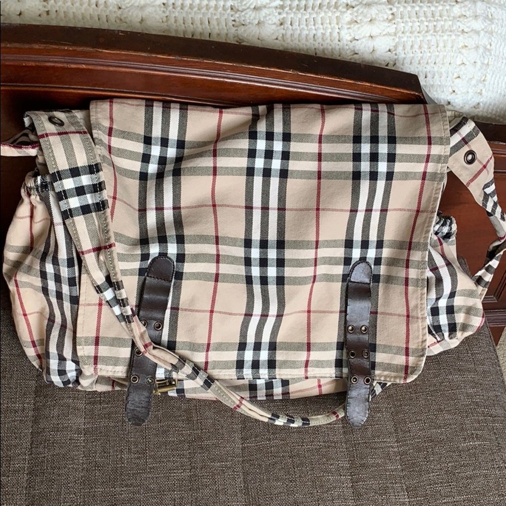 vintage Burberry diaper bag